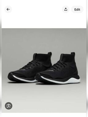 NWT Lululemon Chargefeel Workout Mid Sneakers Black/Anch/Wht